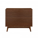 Paula 36" Louvered Door Bar Cabinet - Walnut