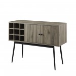 Archer 42" 2 Door Bar Cabinet with Bottle Storage - Slate Grey