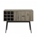 Archer 42" 2 Door Bar Cabinet with Bottle Storage - Slate Grey