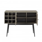 Archer 42" 2 Door Bar Cabinet with Bottle Storage - Slate Grey