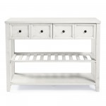 Hank 48" Solid Wood 2 Drawer Buffet with Wine Shelf - White