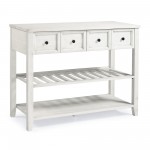 Hank 48" Solid Wood 2 Drawer Buffet with Wine Shelf - White