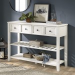 Hank 48" Solid Wood 2 Drawer Buffet with Wine Shelf - White