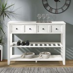 Hank 48" Solid Wood 2 Drawer Buffet with Wine Shelf - White