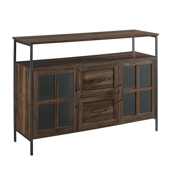 Radcliff 48" Industrial 3 Door Buffet - Dark Walnut