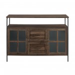 Radcliff 48" Industrial 3 Door Buffet - Dark Walnut