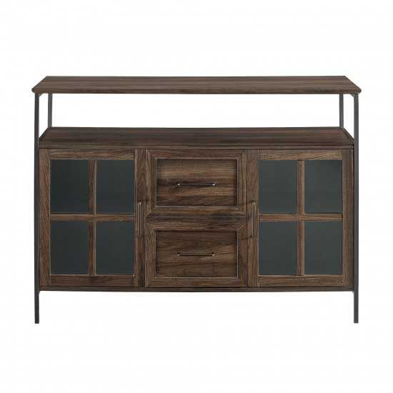 Radcliff 48" Industrial 3 Door Buffet - Dark Walnut