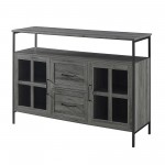 Radcliff 48" Industrial 3 Door Buffet - Slate Grey