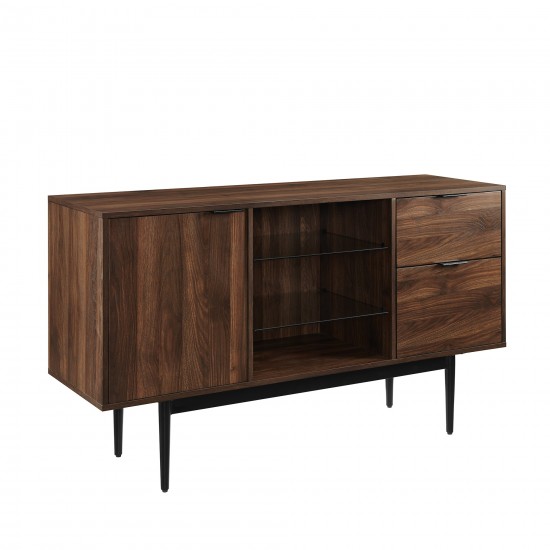 Astor 52" Modern 2 Drawer Lifted Sideboard - Dark Walnut