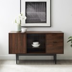 Astor 52" Modern 2 Drawer Lifted Sideboard - Dark Walnut