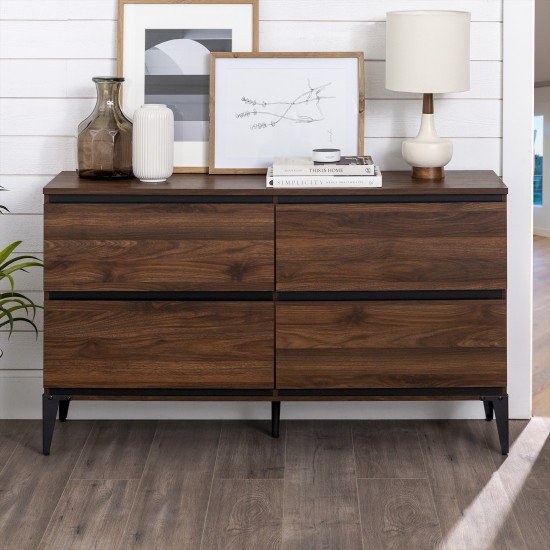 Elroy 52" 4 Drawer Urban Storage Console - Dark Walnut