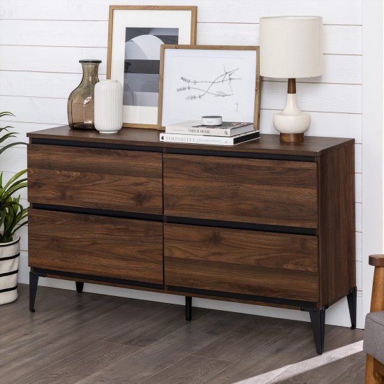 Elroy 52" 4 Drawer Urban Storage Console - Dark Walnut