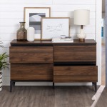 Elroy 52" 4 Drawer Urban Storage Console - Dark Walnut