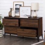 Elroy 52" 4 Drawer Urban Storage Console - Dark Walnut