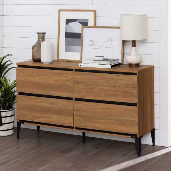 Elroy 52" 4 Drawer Urban Storage Console - English Oak