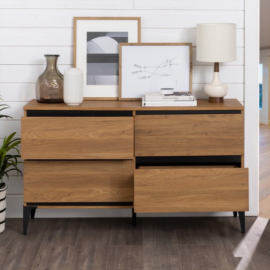 Elroy 52" 4 Drawer Urban Storage Console - English Oak