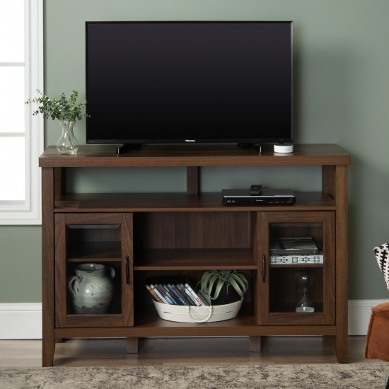 Jordan 52" Rustic Wood TV Stand - Dark Walnut