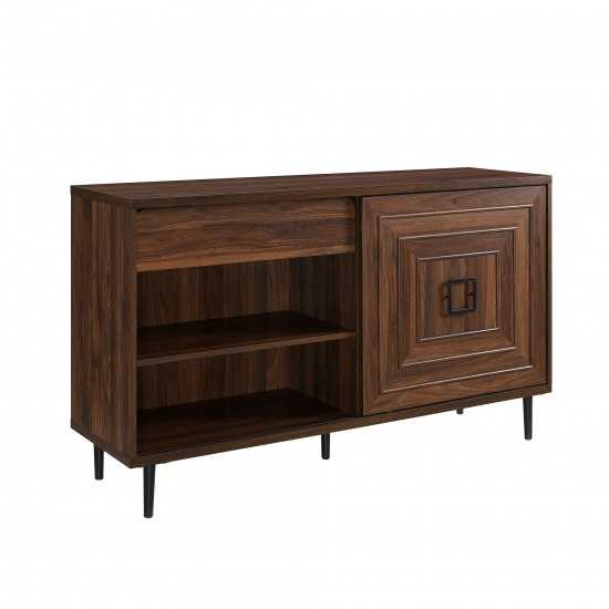 Serena 52" Square Detail Sliding Door Sideboard - Dark Walnut