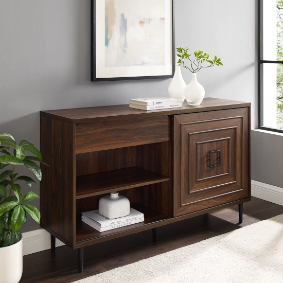 Serena 52" Square Detail Sliding Door Sideboard - Dark Walnut