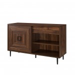 Serena 52" Square Detail Sliding Door Sideboard - Dark Walnut