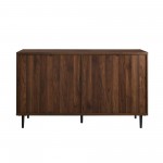 Serena 52" Square Detail Sliding Door Sideboard - Dark Walnut