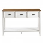 Stratford 3 Drawer Buffet Table - Rustic Oak/White