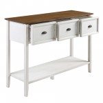 Stratford 3 Drawer Buffet Table - Rustic Oak/White