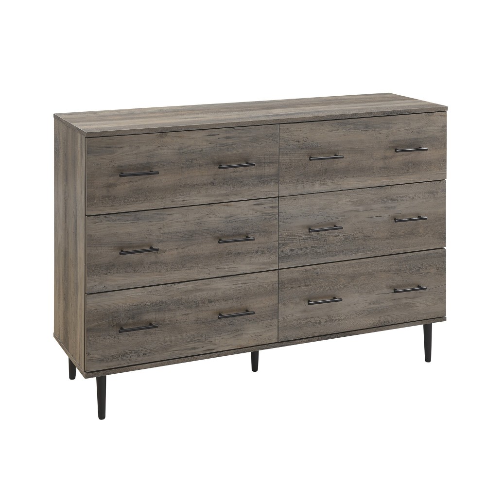 Savanna Modern Wood 6 Drawer Dresser - Grey Wash Savanna Modern Wood 6 Drawer Dresser - Grey Wash