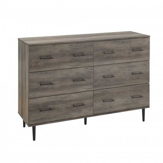 Savanna Modern Wood 6 Drawer Dresser - Grey Wash  