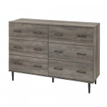 Savanna Modern Wood 6 Drawer Dresser - Grey Wash  