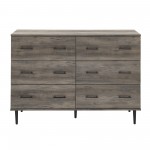 Savanna Modern Wood 6 Drawer Dresser - Grey Wash  