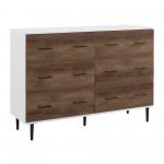 Savanna Modern Wood 6 Drawer Dresser - White/Rustic Oak