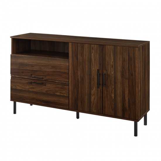 Kinley 56" Modern Detailed Door Frame Sideboard - Dark Walnut