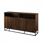 Ian 58" Angled Door Sideboard - Dark Walnut