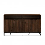 Ian 58" Angled Door Sideboard - Dark Walnut