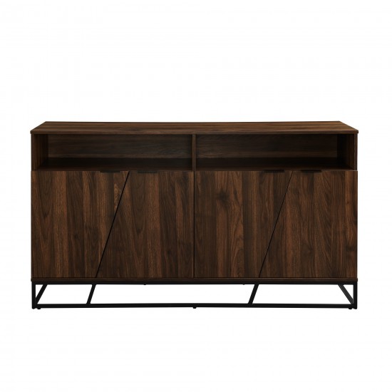 Ian 58" Angled Door Sideboard - Dark Walnut