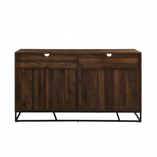 Ian 58" Angled Door Sideboard - Dark Walnut