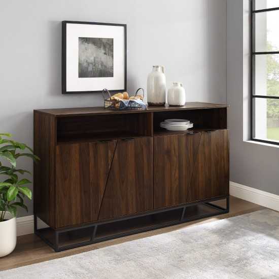 Ian 58" Angled Door Sideboard - Dark Walnut