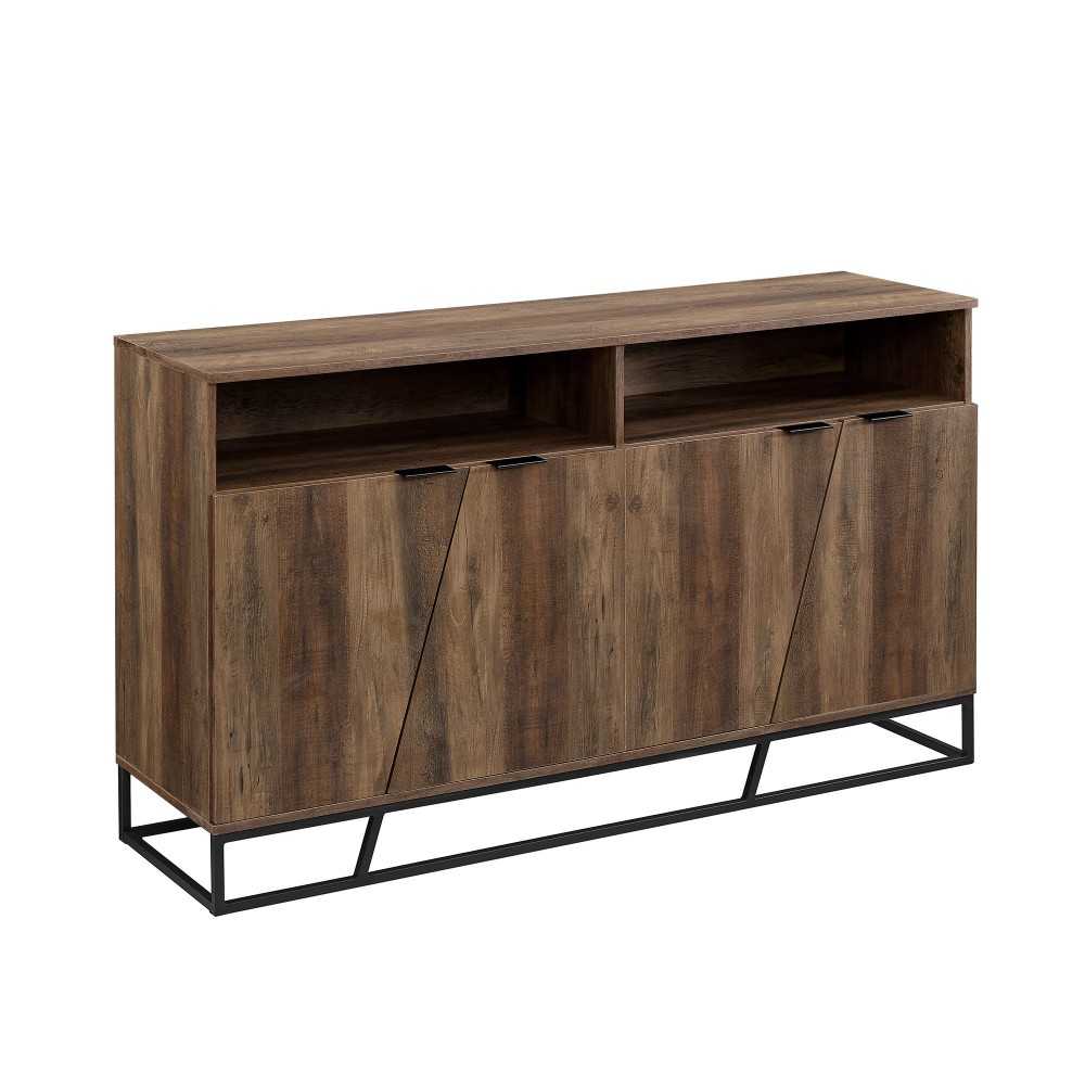 Ian 58" Angled Door Sideboard - Rustic Oak