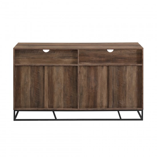 Ian 58" Angled Door Sideboard - Rustic Oak