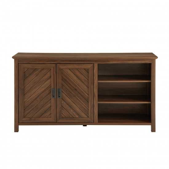 Mila 58" 2 Door Angled Groove Sideboard - Dark Walnut