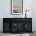 Landon 60" Tiered Fretwork Sideboard - Black