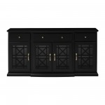 Landon 60" Tiered Fretwork Sideboard - Black