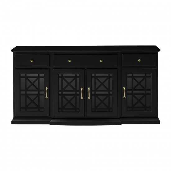 Landon 60" Tiered Fretwork Sideboard - Black