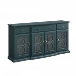 Landon 60" Tiered Fretwork Sideboard - Dark Teal