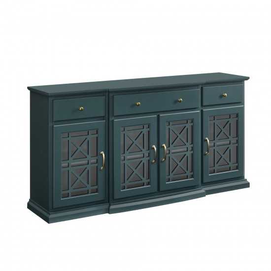 Landon 60" Tiered Fretwork Sideboard - Dark Teal