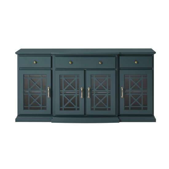 Landon 60" Tiered Fretwork Sideboard - Dark Teal