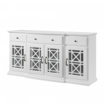 Landon 60" Tiered Fretwork Sideboard - White