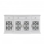 Landon 60" Tiered Fretwork Sideboard - White