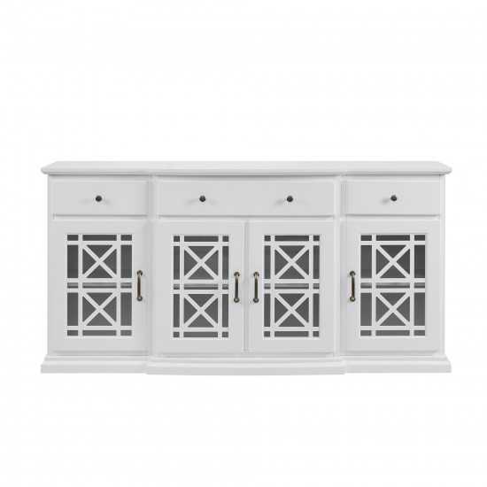 Landon 60" Tiered Fretwork Sideboard - White